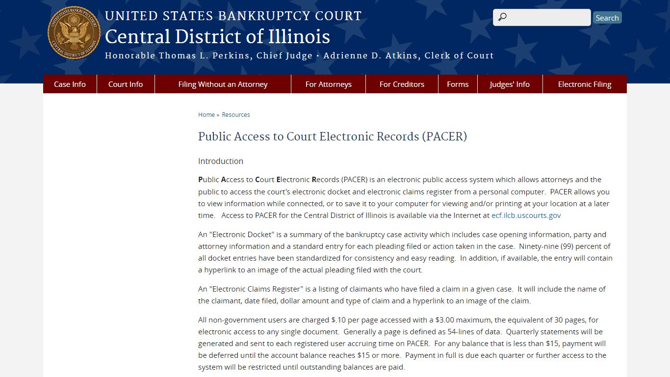 Public Access to Court Electronic Records (PACER)