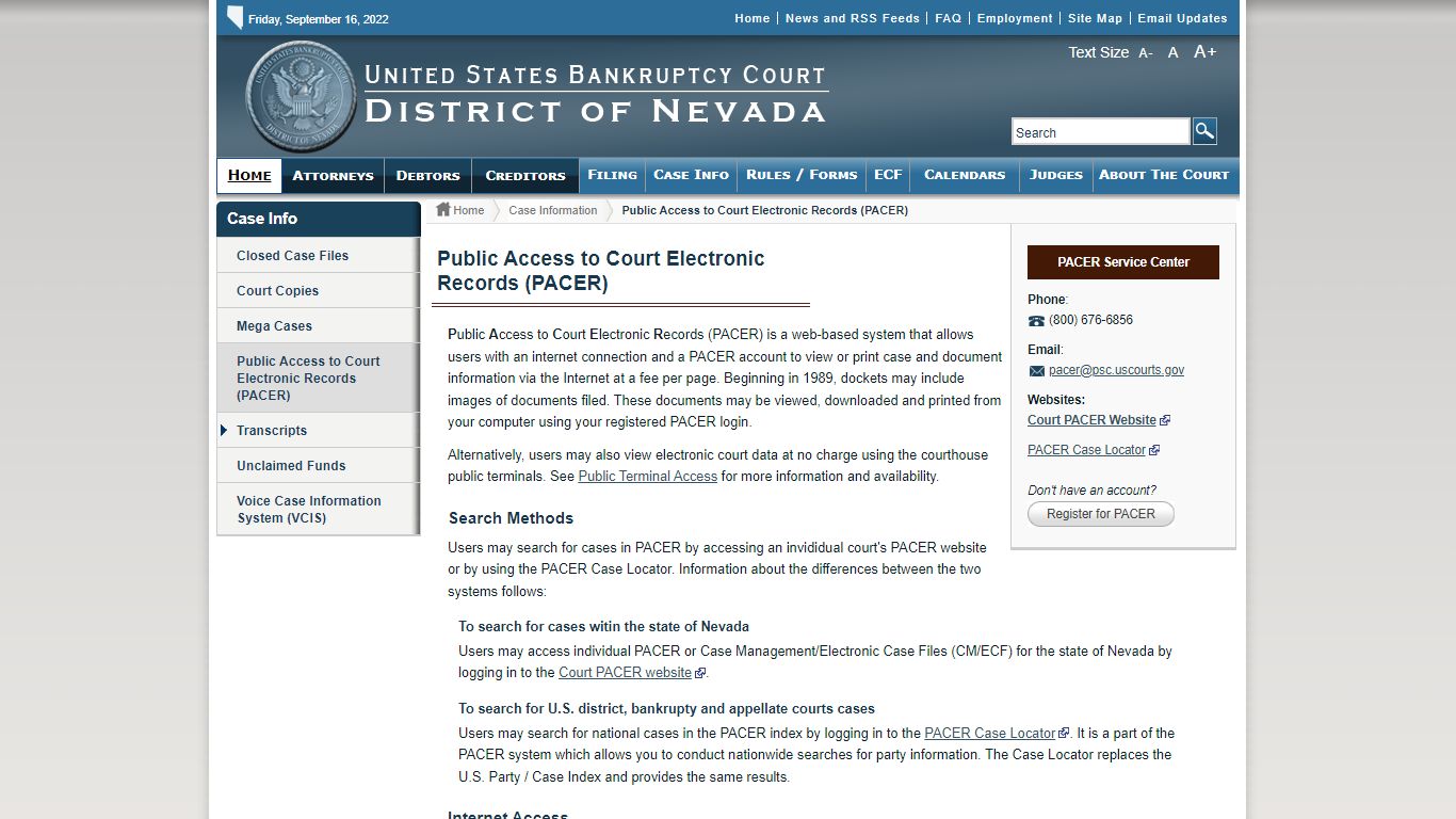 Public Access to Court Electronic Records (PACER) - United States Courts