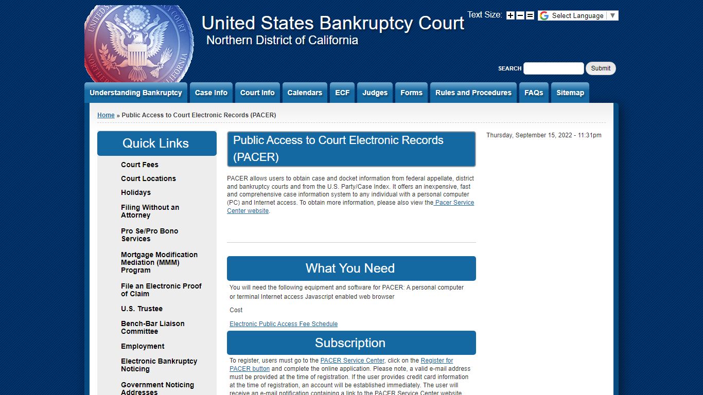 Public Access to Court Electronic Records (PACER)